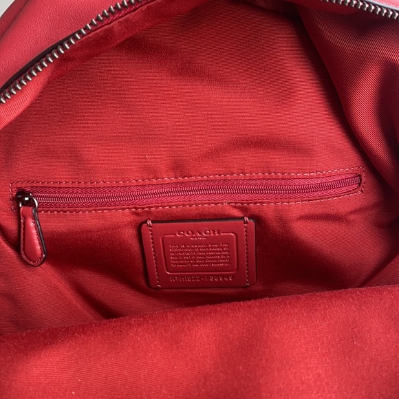 Red Checkord Authentic Coach backpack. - Picture 5 of 7